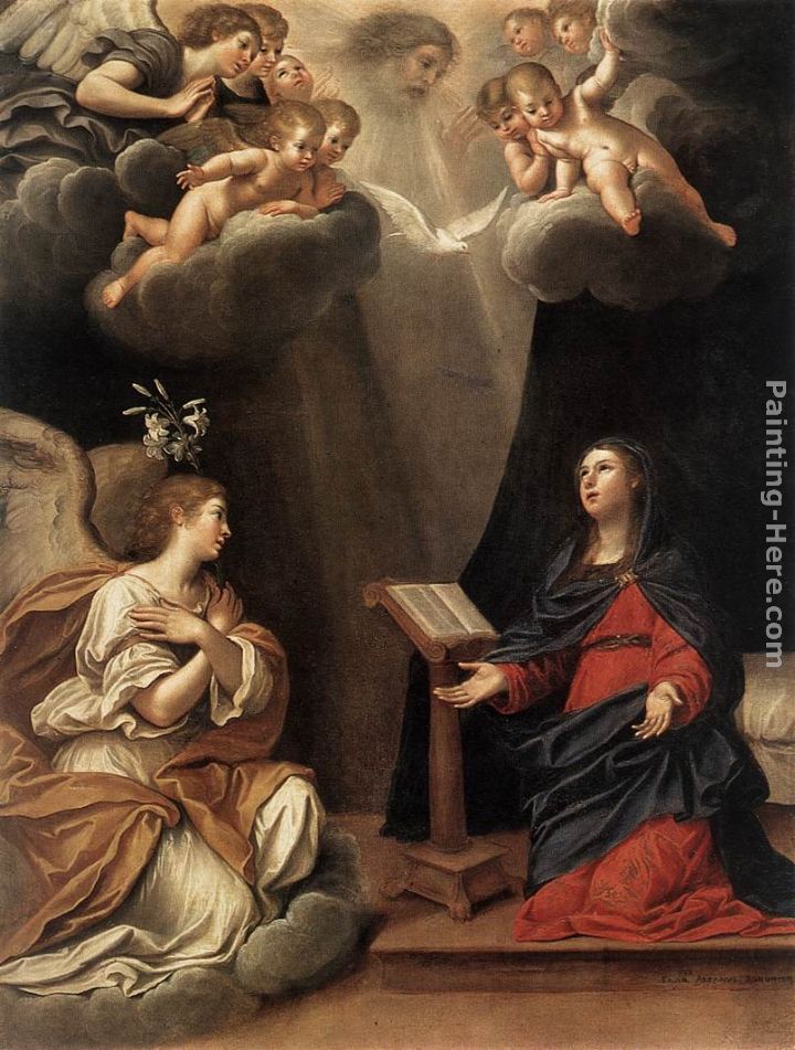 The Annunciation painting - Francesco Albani The Annunciation art painting